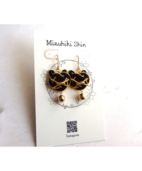 tone（トーン）の「【Shin】[Shin]水引のネコピアス(MA)（ピアス（両耳用）・レディース・ベージュ/ブラック/ホワイト/ホワイト系その他/ブラック系その他/パープル・FREE）」の4枚目の写真