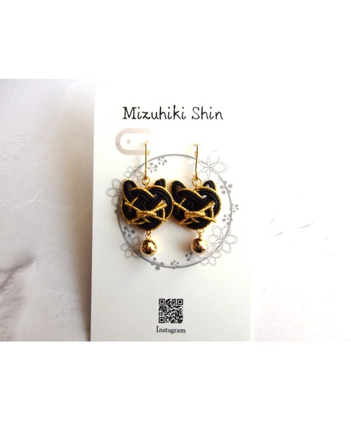 tone（トーン）の「【Shin】[Shin]水引のネコピアス(MA)（ピアス（両耳用）・レディース・ベージュ/ブラック/ホワイト/ホワイト系その他/ブラック系その他/パープル・FREE）」の7枚目の写真
