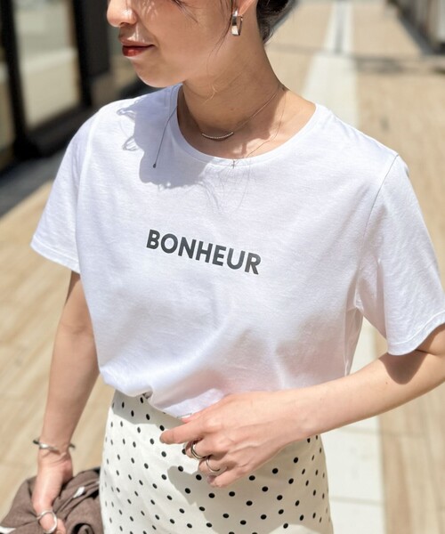 NOLLEY’S（ノーリーズ）の「プリントTシャツ（Tシャツ/カットソー・レディース・アイボリー/サックスブルー/ベビーピンク/ホワイト系その他4/ホワイト・38）」の2枚目の写真