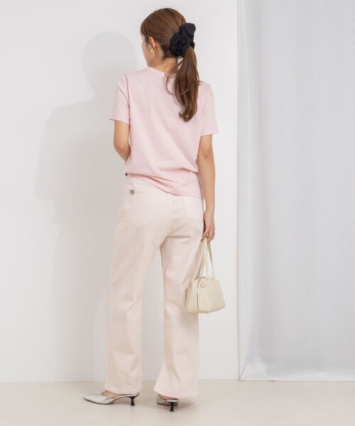 NOLLEY’S（ノーリーズ）の「プリントTシャツ（Tシャツ/カットソー・レディース・アイボリー/サックスブルー/ベビーピンク/ホワイト系その他4/ホワイト・38）」の8枚目の写真