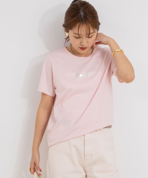 NOLLEY’S（ノーリーズ）の「プリントTシャツ（Tシャツ/カットソー・レディース・アイボリー/サックスブルー/ベビーピンク/ホワイト系その他4/ホワイト・38）」の9枚目の写真