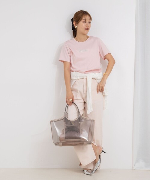 NOLLEY’S（ノーリーズ）の「プリントTシャツ（Tシャツ/カットソー・レディース・アイボリー/サックスブルー/ベビーピンク/ホワイト系その他4/ホワイト・38）」の11枚目の写真