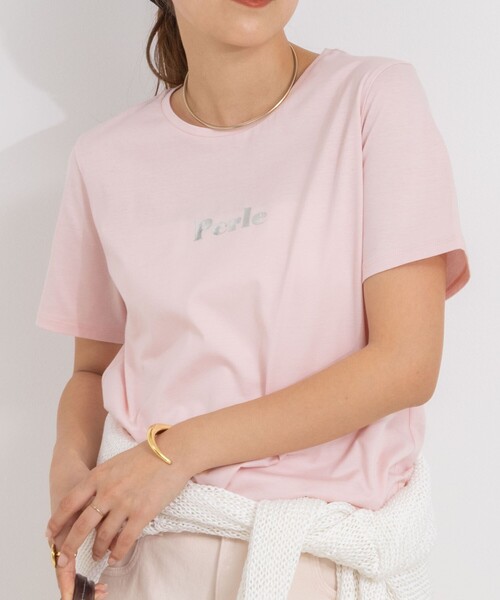 NOLLEY’S（ノーリーズ）の「プリントTシャツ（Tシャツ/カットソー・レディース・アイボリー/サックスブルー/ベビーピンク/ホワイト系その他4/ホワイト・38）」の13枚目の写真