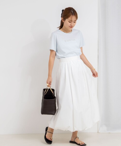 NOLLEY’S（ノーリーズ）の「プリントTシャツ（Tシャツ/カットソー・レディース・アイボリー/サックスブルー/ベビーピンク/ホワイト系その他4/ホワイト・38）」の18枚目の写真