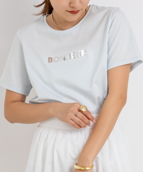 NOLLEY’S（ノーリーズ）の「プリントTシャツ（Tシャツ/カットソー・レディース・アイボリー/サックスブルー/ベビーピンク/ホワイト系その他4/ホワイト・38）」の21枚目の写真