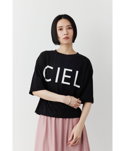 Limue(リミュ)の「プリントロゴTシャツ(CIEL)(Tシャツ/カットソー・レディース・オフホワイト/ブラック・FREE)」の2枚目の写真