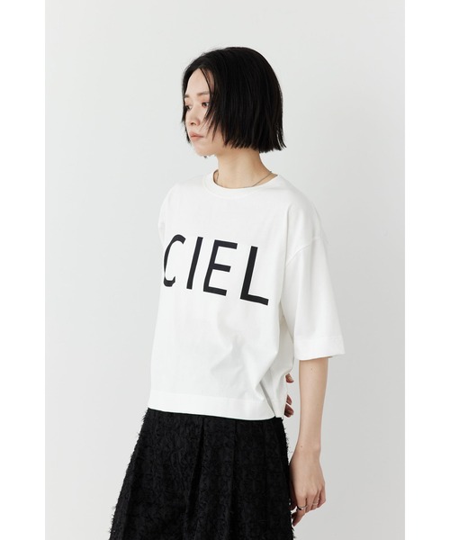 Limue(リミュ)の「プリントロゴTシャツ(CIEL)(Tシャツ/カットソー・レディース・オフホワイト/ブラック・FREE)」の3枚目の写真