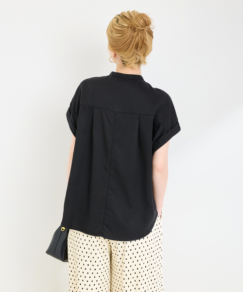 B.C STOCK(ベーセーストック)の「《追加4》手洗い可 / セルロースシャツ(シャツ/ブラウス・レディース・ベージュ系その他/ブルー系その他/ブラック/カーキ・FREE)」の12枚目の写真
