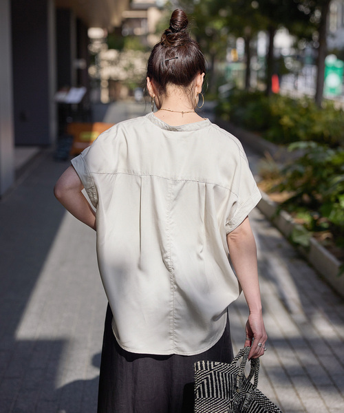 B.C STOCK(ベーセーストック)の「《追加4》手洗い可 / セルロースシャツ(シャツ/ブラウス・レディース・ベージュ系その他/ブルー系その他/ブラック/カーキ・FREE)」の20枚目の写真