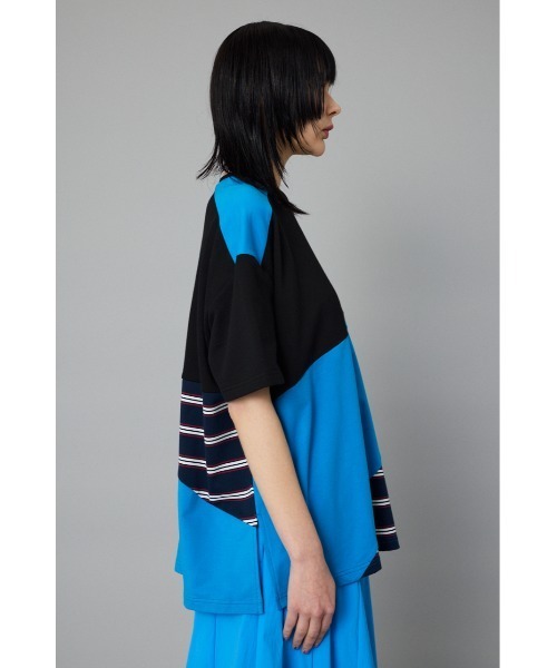 HeRIN.CYE（ヘリンドットサイ）の「Switching cut tops　スイッチングカットトップス（Tシャツ/カットソー・レディース・ブラック/オフホワイト・FREE）」の6枚目の写真