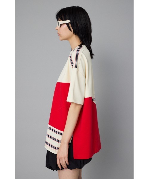 HeRIN.CYE（ヘリンドットサイ）の「Switching cut tops　スイッチングカットトップス（Tシャツ/カットソー・レディース・ブラック/オフホワイト・FREE）」の14枚目の写真