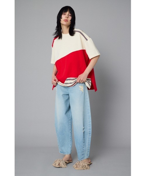 HeRIN.CYE（ヘリンドットサイ）の「Switching cut tops　スイッチングカットトップス（Tシャツ/カットソー・レディース・ブラック/オフホワイト・FREE）」の16枚目の写真