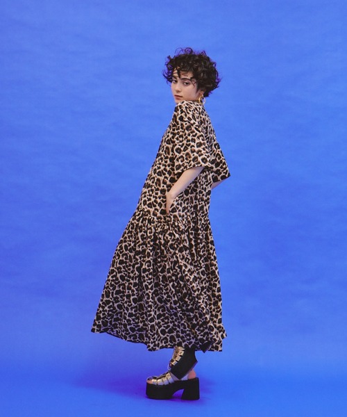 lanan select レオパードワンピース lanan select レオパードワンピース