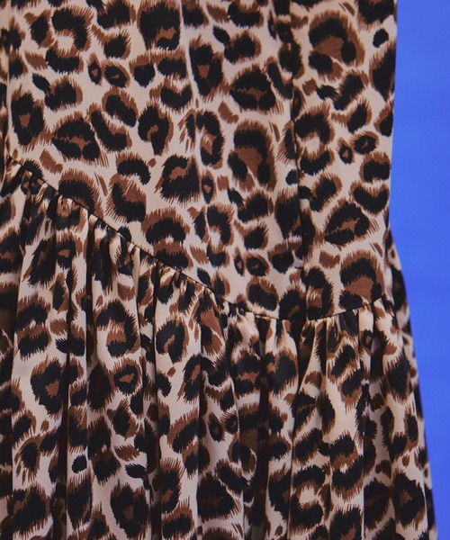 サイドギャザーレオパードワンピース（ワンピース）｜manana suerte