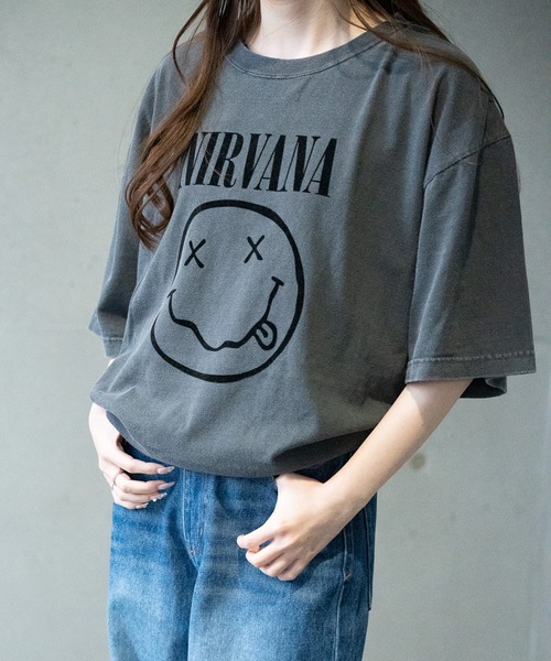 関送込*boohoo*トールオーバー ニルヴァーナ プリントTシャツ 22 Unisex NIRVANA heart shaped box band T-shirt 男女兼用