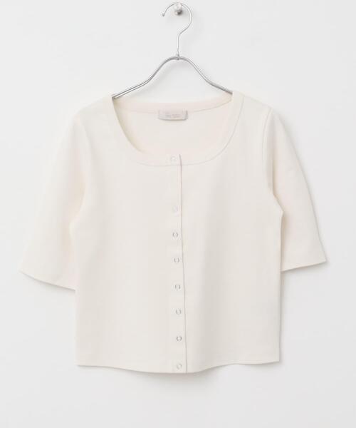 F by ROSSO（エフバイロッソ）の「『UR TECH ひやサラクール』F by ROSSO　スクエアネックハーフスリーブプルオーバー（Tシャツ/カットソー・レディース・ブラウン/オフホワイト/ブラック・FREE）」の10枚目の写真