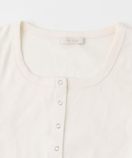 F by ROSSO（エフバイロッソ）の「『UR TECH ひやサラクール』F by ROSSO　スクエアネックハーフスリーブプルオーバー（Tシャツ/カットソー・レディース・ブラウン/オフホワイト/ブラック・FREE）」の11枚目の写真