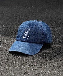 PSYCHO BUNNY サイコバニー ネイビーキャップ ロゴ 美品 Psycho Bunny サイコバニー 帽子 キャップ 総柄6パネル メッシュ