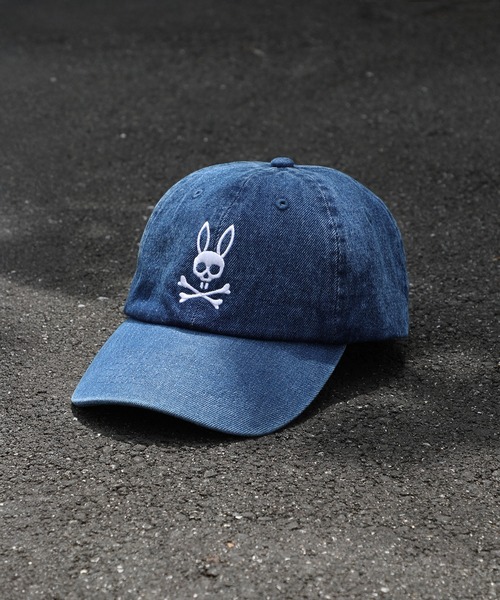 Psycho Bunny（サイコバニー）の「ベーシックロゴ デニムキャップ（キャップ・メンズ・ブラック/ダークインディゴブルー・FREE）」の2枚目の写真