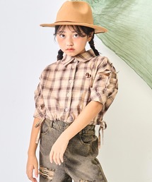 ANAP kids | 肩リボン シアー デザイン シャツ ブラウス 【ジュニアお揃い】(シャツ/ブラウス)