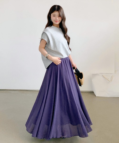 ドルチェ&ガッバーナ　リネンスカート　ボックススカート　ミモレ丈スカート　美品☆ ドルチェ&ガッバーナ リネンスカート ボックススカート ミモレ丈