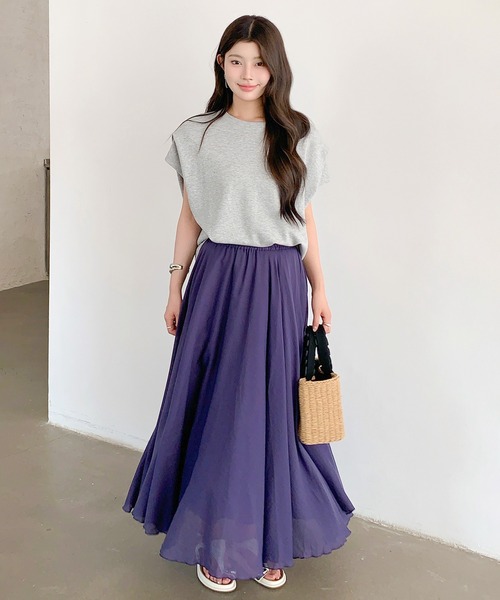 セール】ドラマチックフレア リネンスカート（スカート）｜by