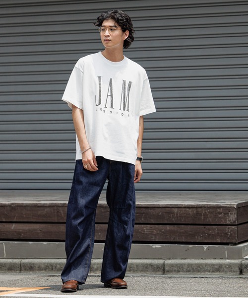 RAGEBLUE（レイジブルー）の「MUSICロゴ/オーバーサイズTシャツ（Tシャツ/カットソー・メンズ・ホワイト/ブラック/イエロー・MEDIUM/LARGE）」の4枚目の写真