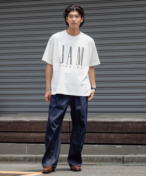 RAGEBLUE（レイジブルー）の「MUSICロゴ/オーバーサイズTシャツ（Tシャツ/カットソー・メンズ・ホワイト/ブラック/イエロー・MEDIUM/LARGE）」の6枚目の写真