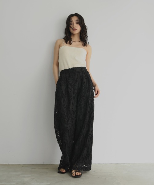 hellam(へラム)の「刺繍レース ストレートパンツ(その他パンツ・レディース・ベージュ/ブラック/アイボリー・FREE)」の14枚目の写真