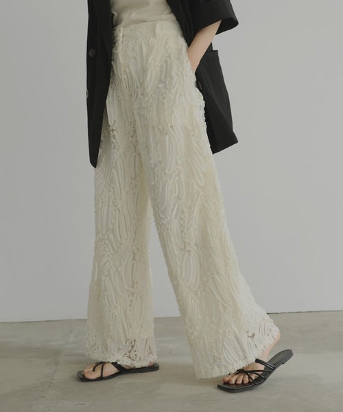 hellam(へラム)の「刺繍レース ストレートパンツ(その他パンツ・レディース・ベージュ/ブラック/アイボリー・FREE)」の9枚目の写真