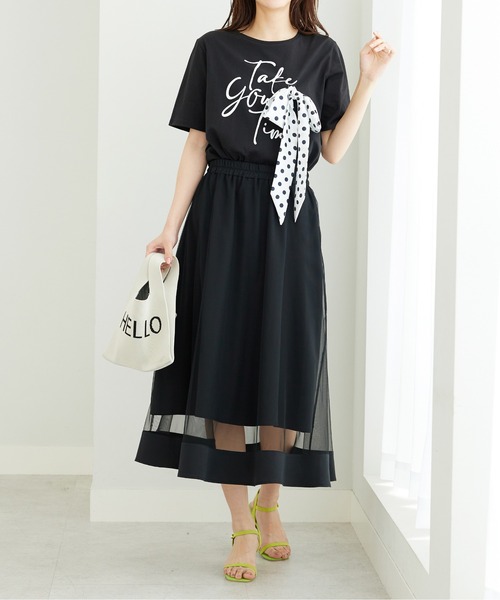 BELLUNA PLUS(ベルーナ)の「裾シアーデザインチュール重ねスカート(スカート・レディース・グレー/ブラック・MEDIUM/LARGE/X-LARGE)」の9枚目の写真