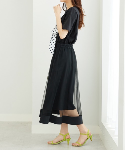 BELLUNA PLUS(ベルーナ)の「裾シアーデザインチュール重ねスカート(スカート・レディース・グレー/ブラック・MEDIUM/LARGE/X-LARGE)」の10枚目の写真
