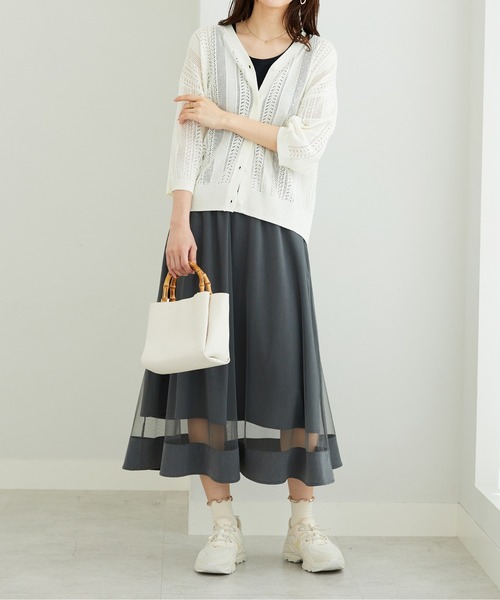 BELLUNA PLUS(ベルーナ)の「裾シアーデザインチュール重ねスカート(スカート・レディース・グレー/ブラック・MEDIUM/LARGE/X-LARGE)」の14枚目の写真