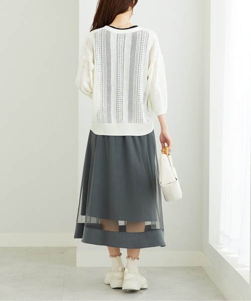 BELLUNA PLUS(ベルーナ)の「裾シアーデザインチュール重ねスカート(スカート・レディース・グレー/ブラック・MEDIUM/LARGE/X-LARGE)」の17枚目の写真