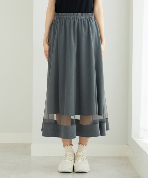 BELLUNA PLUS(ベルーナ)の「裾シアーデザインチュール重ねスカート(スカート・レディース・グレー/ブラック・MEDIUM/LARGE/X-LARGE)」の18枚目の写真