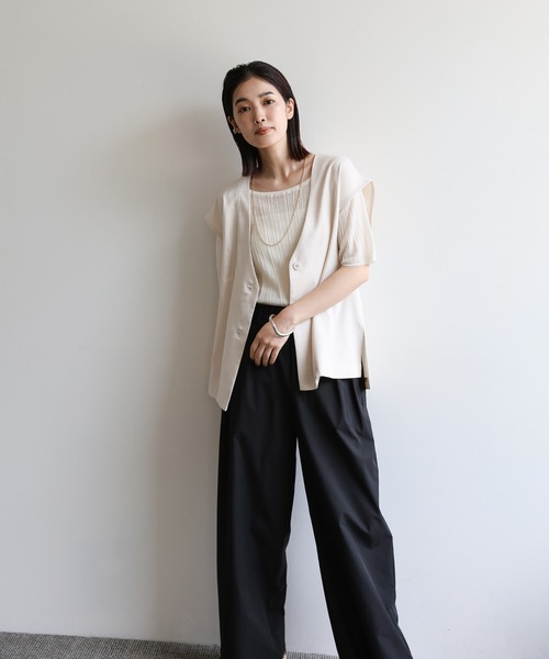 select MOCA Et(セレクトモカエト)の「【Et】Water-repellent 2Tuck Wide Pants(スラックス・レディース・ブラック/ブラウン・LARGE/MEDIUM)」の19枚目の写真