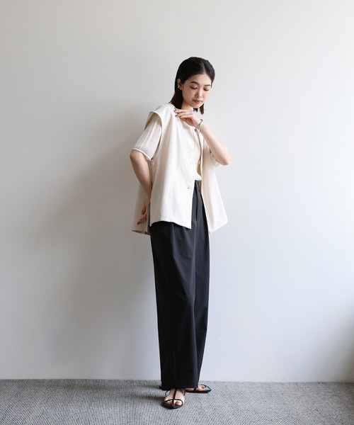 select MOCA Et(セレクトモカエト)の「【Et】Water-repellent 2Tuck Wide Pants(スラックス・レディース・ブラック/ブラウン・LARGE/MEDIUM)」の17枚目の写真