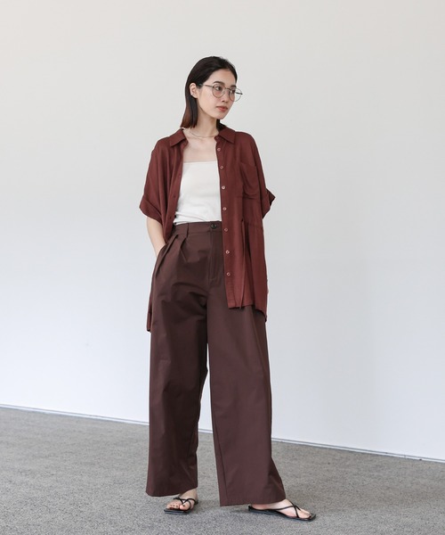 select MOCA Et(セレクトモカエト)の「【Et】Water-repellent 2Tuck Wide Pants(スラックス・レディース・ブラック/ブラウン・LARGE/MEDIUM)」の9枚目の写真