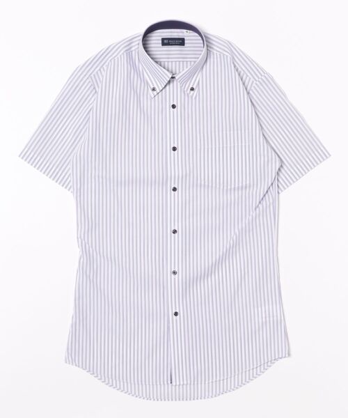 TOKYO SHIRTS(トウキョウシャツ)の「【吸水速乾】 形態安定ノンアイロン ボタンダウン 半袖ビジネスワイシャツ(ビジネスシャツ・メンズ・パープル・首回り39cm/首回り41cm/首回り42cm/首回り43cm/首回り37cm)」の6枚目の写真
