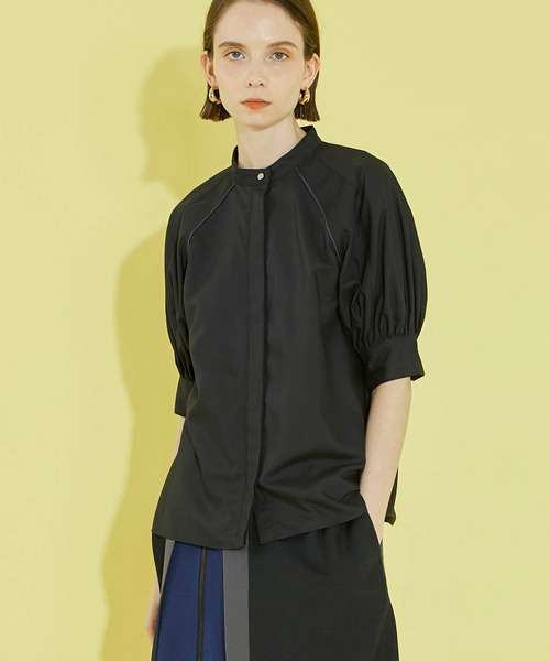 シャツ ブラウス セール】クロップドZIPデザインシャツ（シャツ/ブラウス