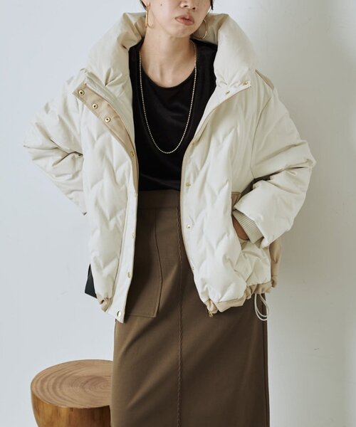 配色テントラインダウンジャケット（ダウンジャケット/コート）｜Jena