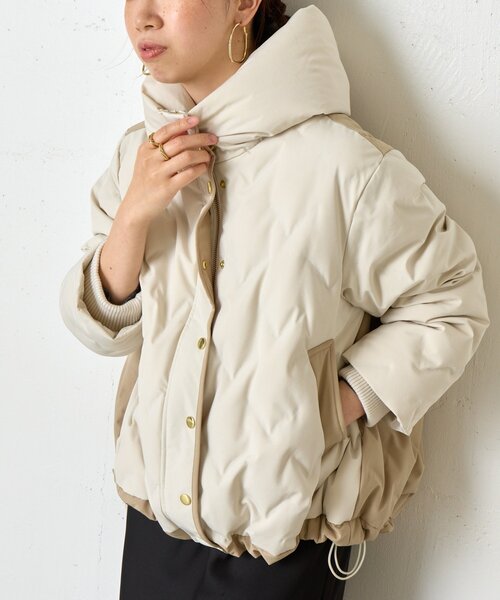 ジェナエスパスメルヴェイユ　配色テントラインダウンジャケット 配色テントラインダウンジャケット | Jena espace merveilleux(ジェナ