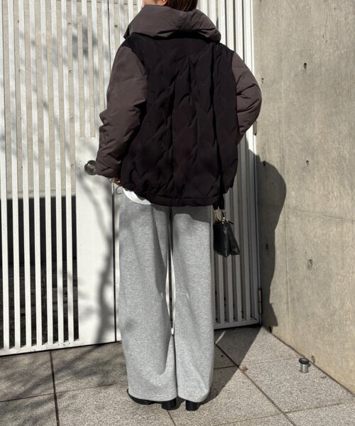 セール】配色テントラインダウンジャケット（ダウンジャケット/コート