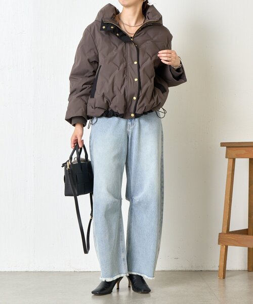 セール】配色テントラインダウンジャケット（ダウンジャケット/コート