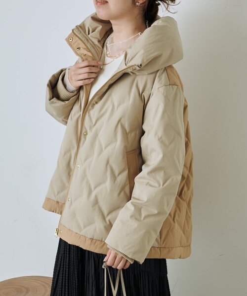 セール】配色テントラインダウンジャケット（ダウンジャケット/コート