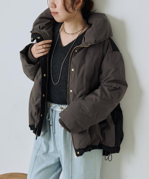セール】配色テントラインダウンジャケット（ダウンジャケット/コート