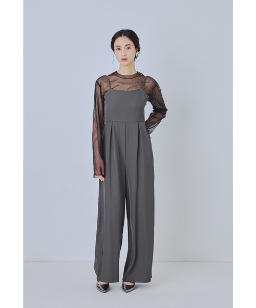 niana(ニアナ)の「マニッシュベストセットアップ 3点セット ベスト パンツドレス オールインワン シアー トップス ストライプ 結婚式 成人式 二次会 同窓会 セレモニー パーティードレス オケージョンドレス お呼ばれ(パンツドレス・レディース・ブラウン/グレー/ブラック/イエロー・S/M/L)」の11枚目の写真