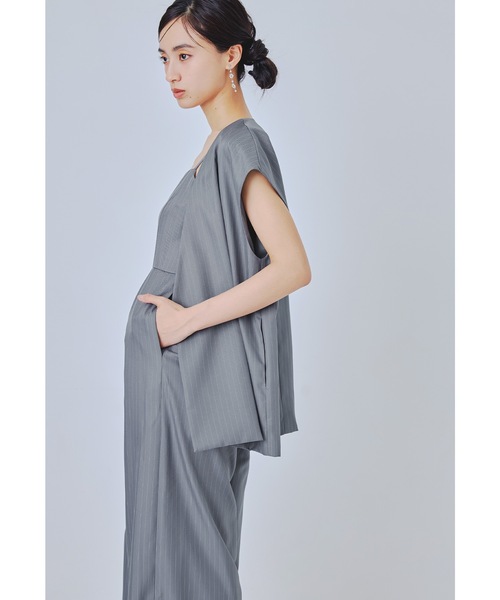 niana(ニアナ)の「マニッシュベストセットアップ 3点セット ベスト パンツドレス オールインワン シアー トップス ストライプ 結婚式 成人式 二次会 同窓会 セレモニー パーティードレス オケージョンドレス お呼ばれ(パンツドレス・レディース・ブラウン/グレー/ブラック/イエロー・S/M/L)」の19枚目の写真