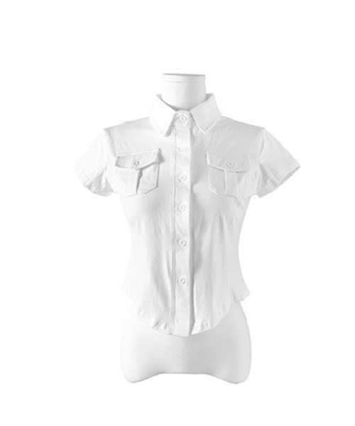 anyonemore（エニワンモア）の「ポケットスリム半袖カラーTシャツ（シャツ/ブラウス・レディース・ホワイト/グレー/ブラック・FREE）」の17枚目の写真