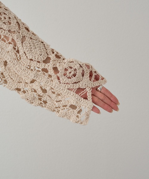 PUAL CE CIN（ピュアルセシン）の「かぎ針編み風カーディガン（カーディガン/ボレロ・レディース・ナチュラル/チャコールグレー・FREE）」の14枚目の写真